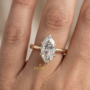 Anillo de Compromiso Solitario de Oro de 10K con Corte Marquesa, Elegante Anillo Nupcial Navette, Joyería Minimalista para Boda - Product Image 6