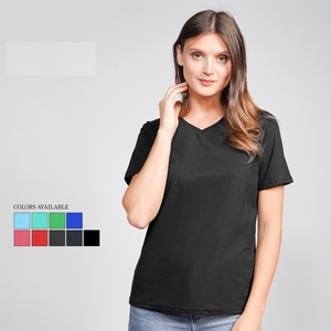 Camiseta básica de algodón orgánico de color sólido del fabricante de Bangladesh, Camiseta básica de algodón orgánico con estampado de manga corta para mujer - Product Image 1