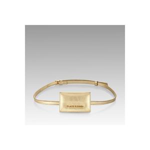 Mini portacarte in vera pelle oro con catena