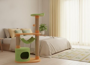 Griffoir Amistar de haute qualité, modèle Forêt Amusante, pour chats et chatons de toutes races et tailles, 117 cm de haut, 2 niveaux, écologique - Product Image 5