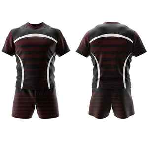 Ensembles d'uniformes de rugby pour adultes pour hommes sur mesure 100% polyester tissu à séchage rapide respirant coutures renforcées pour les tournois - Product Image 1