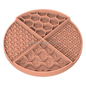 2024 yeni varış petek yuvarlak yavaş köpek yalama ped Mat silikon Pet yalamak Mat köpek kedi vantuz ile - Product Image 1