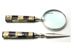 แว่นขยายด้ามจับทำด้วยมือทำจากไม้แว่นขยายทรงกลมพร้อมสีแตรออกแบบเองได้หรูหรา - Product Image 1