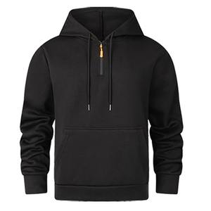 Sweat-shirt sport pour homme, semi-zippé, hiver, broderie, imprimé numérique, uni, teinture unie, tendance - Product Image 1