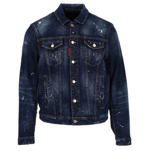 Veste en jean slim pour homme 2025, designs personnalisés OEM, veste d'hiver pour homme, broderie, logo personnalisé, veste en jean bleu délavé - Product Image 2