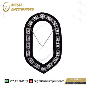 ปลอกคอโซ่เมสัน ปลอกคอเครื่องรางเสมือนเสื้อผ้าเสมือนเสื้อผ้าอัศวินเทมพลาร์ - ปลอกคอโซ่เสมือนเสื้อผ้าเสมือนเสื้อผ้าเสมือนเสื้อผ้าเสมือนเสื้อผ้า - ทองเงินบนสีดํา (เงิน) - Product Image 2