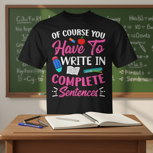 Camiseta con Diseño Gráfico de Frases Completas para Estudiantes, Ropa Promocional Esencial para Profesores - Product Image 3
