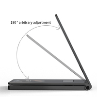 Chargeur sans fil 4 en 1 pliable, double 15W pour écouteurs, 5W pour montre, 3W pour téléphone, en verre ultra-fin transparent et alliage d'aluminium, pour bureau et voyage