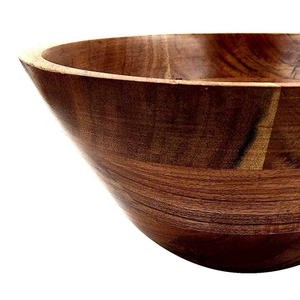 Bol en bois d'acacia naturel 100% fait à la main poli écologique 100% étanche Bol à fruits et à salade Artisanat Saninya pour la maison - Product Image 6