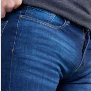 Pantalones vaqueros de pierna cónica estirables para hombre azul de otoño mezcla de algodón cómoda estilo recto lavado a la piedra y lavado oscuro - Product Image 4