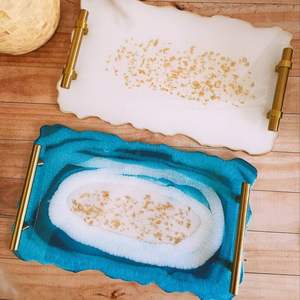 Plateau en résine artistique-Centre de table moderne au design contemporain unique pour desserts, collations, 100 pièces Logo couleur personnalisable - Product Image 6