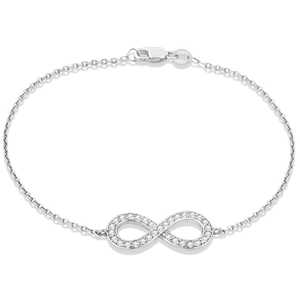 14k White <b>Gold</b> 0.40ct Diamond Sideways Large <b>Infinity</b> <b>Bracelet</b> - Product Image 1
