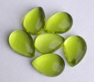 พลอยควอตซ์ทรงหลวมตัดลูกแพร์อัญมณีสีเขียวธรรมชาติสำหรับทำเครื่องประดับทรงแบน - Product Image 6