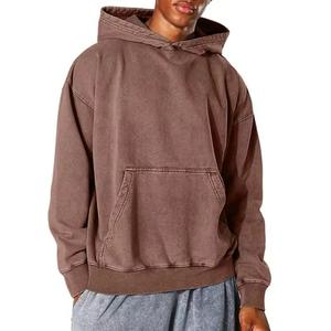 Sudadera con capucha rosa desgastada con efecto ácido, de algodón grueso, estilo vintage, descolorida, tipo jersey, oversize, streetwear, personalizada - Product Image 4