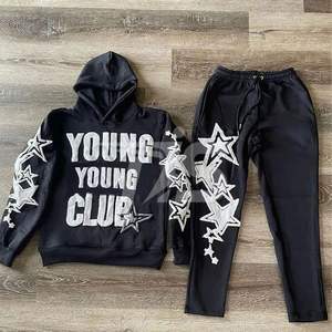 Último precio Oversize Men Training Sweat Suit Nueva llegada Ecológico Hombres Impreso Chándal apilado - Product Image 4