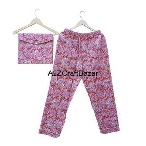 Ensemble de pyjama long confortable 100% coton, robe de nuit douce, vêtements de nuit pour adultes, imprimé numérique floral, lisse, respirant, élégant, vêtements de nuit d'été - Product Image 3