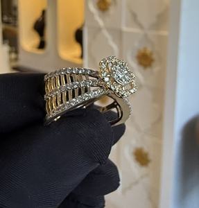 Bague pour femme en diamant naturel véritable en or massif 14K 18K avec taille ronde brillante certifiée par un tiers pour fiançailles ou cadeau - Product Image 3