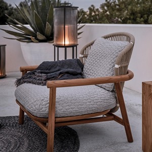 Divano esterno in legno massello a forma di L, protezione solare e pioggia, sedie in Rattan per cortile Villa e balcone, divani da giardino - Product Image 5