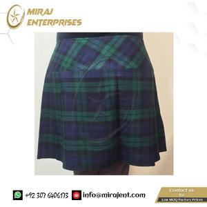 Kilt d'été pour femmes de style vintage, élément de fête mignon avec boucles de bracelet en cuir élastiques rapides et magnifiques en tissu tartan - Product Image 4