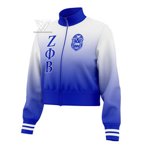 Vêtements de sororité Zeta Phi Beta personnalisés brodés Ombre Baseball Varsity Letterman veste attirail grec - Product Image 1