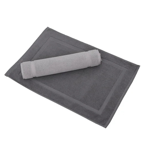 Alfombra de baño clásica de algodón blanco, rectangular, con patrón geométrico, tejida, absorbente, de color sólido, para el suelo del baño. - Product Image 3
