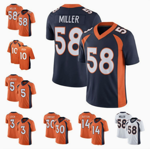 Camiseta de Fútbol Americano Edición Legendaria de los Broncos 2025 de Alta Calidad para Hombre - Naranja/Blanco/Azul Oscuro Personalizable - Product Image 1