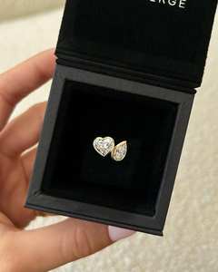 Toi Et Moi femmes coeur poire coupe laboratoire cultivé 2.CTW diamant bague de fiançailles lunette ensemble bague de mariage pour les fêtes cadeaux de saint valentin - Product Image 2