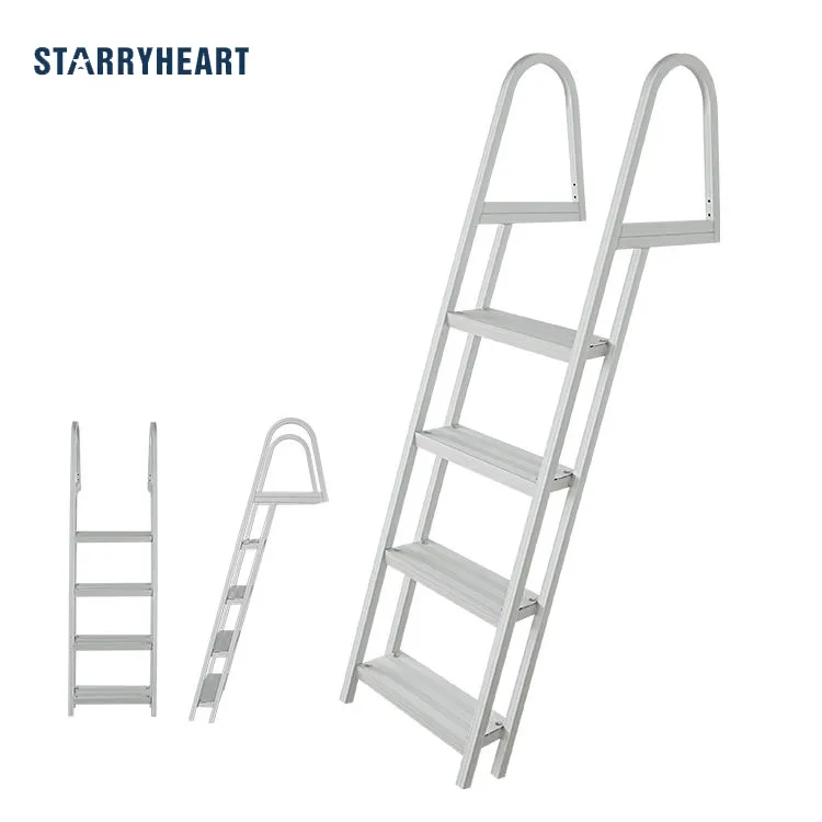 STARRYHEART Marine Boat Ladders Pool 4 Steps Attic Ladder Boat Accessories Swim Aluminum Boat Ladder