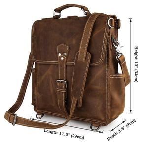 Sac à dos en cuir véritable avec logo personnalisé pour hommes et femmes Sac tendance pour voyage et aventure avec fermeture à glissière OEM disponible pour garçons - Product Image 6
