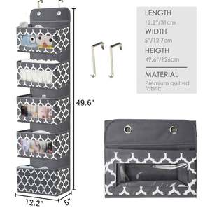 Organisateur mural suspendu à accrocher au-dessus de la porte avec poche en PVC transparent pour la literie, les outils, les cosmétiques, la papeterie et les articles divers - Product Image 6