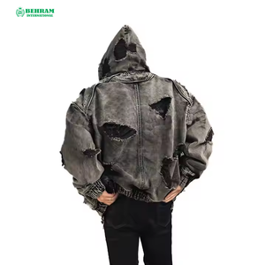 Sweat à capuche unisexe personnalisé, épais, vintage, avec fermeture éclair, effet délavé soleil, déchiré et vieilli, en coton, coupe classique, en molleton ou en tissu éponge français, séchage rapide - Product Image 2