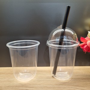 Taza de plástico PP transparente con forma de 12oz desechable de fábrica 2025 más vendida con tapas Té de burbujas Jugo Café Milktea Precio barato - Product Image 3
