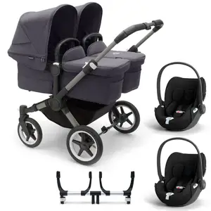 BUGABOO DONKEY 5 TWIN con sistema de carretera de base giratoria CYBEX CLOUD T +-a tu estilo