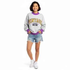 Sudadera Casual de Invierno para Mujer, Personalizada, Cuello Alto Simulado, Talla Grande, Felpa, Algodón Suave, con Logotipo Frontal - Product Image 1