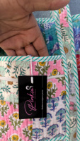 Sac fourre-tout en coton matelassé fait main style bohème avec fermeture éclair, motif imprimé au bloc, idéal printemps été automne hiver, poche de voyage