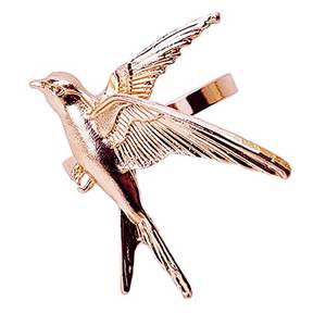 Gran oferta, servilletero con forma de pájaro de metal dorado, forma personalizada, servilletero lujoso, anillo de oro rosa - Product Image 1