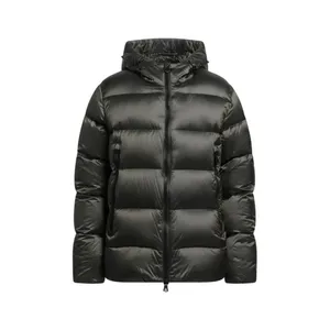 Men's Winter Hooded Puffer Jacket Polyester Wadding Windproof Zipper Closure Casual Style Solid <b>Colour</b> Regular Fit - Product Image 2