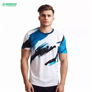 Camisetas de Algodón/Bambú con Estampado Tie Dye, Hombros Caídos, Cuello Redondo, Resistentes, Ecológicas, Corte Regular, Transpirables, Venta Caliente OEM - Product Image 5