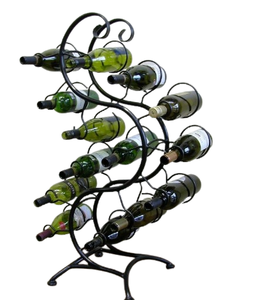 Escaparate de vino hecho a mano, estante de vino con acabado negro decorativo, soporte decorativo para botellas de cerveza a bajo precio - Product Image 1