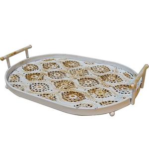 Plateau de service en bois massif personnalisé, plateau de service d'eau carré de mariage, plateau de service de nourriture pour les fêtes intérieures, plateau de service de nourriture pour le café de jus - Product Image 3