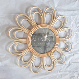 Espejo colgante de pared de ratán Natural Sun estilizado para decoración de habitación de guardería decoración del hogar Decoración de pared - Product Image 4