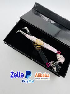 Nouvelle pince à cils magnétique à 90 degrés avec revêtement en poudre de couleur variée, porte-clés chat, logo personnalisé, outils de beauté - Product Image 3