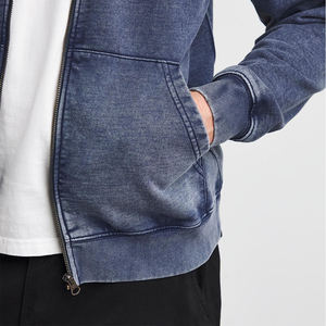 Dernier design de sweat à capuche zippé pour homme, vêtements d'hiver, confortable à porter, sweat à capuche zippé en polaire doux délavé à l'acide pour homme, décontracté pour l'hiver - Product Image 5