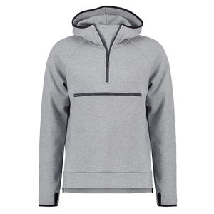 Sudadera con capucha unisex con cremallera media en blanco de 350gsm hecha en Pakistán - Product Image 3