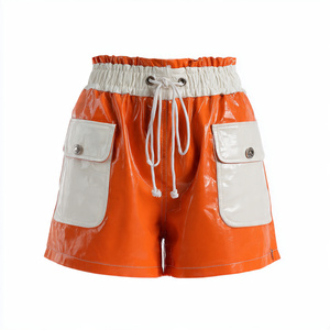 Fashionable Outerwear <b>Leather</b> <b>Shorts</b> <b>Women</b> OEM PU <b>Leather</b> Cargo <b>Shorts</b> Ladies Street Outerwear <b>Leather</b> <b>Shorts</b> <b>Women's</b> - Product Image 1