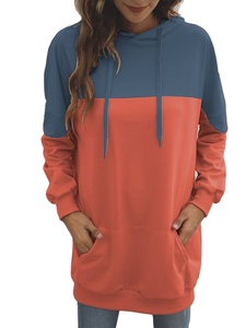 Wholesale Cheap Price Women's Pullover Hoodie Full Sleeve <b>Drop</b> shoulder Drawstring Hoodie 100% Cotton Heavyweight Women's Hoodie - Product Image 5