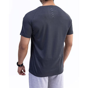 Hombres gimnasio secado rápido cuatro vías estiramiento Regular Fit camiseta ejercicio Activewear Atlético Fitness deporte manga corta Camisetas - Product Image 4