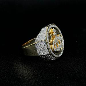 แหวนที่กำหนดเองใน10kt สีทองสไตล์ฮิปฮอปแหวนแห่งความสมบูรณ์แบบสัญญาและนิรันดร์ - Product Image 2