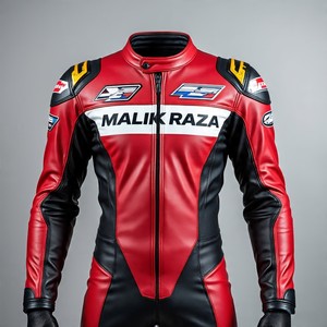 Traje de cuero de carreras de motos de una pieza listo para enviar | Color negro/rojo para Hombre | Protección CE completa | Equipo de calidad de exportación - Product Image 5