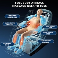 Sillón de Masaje Shiatsu de Cuerpo Completo con Reposapiés Extensible Automático, Modos de Gravedad Cero, Estiramiento Profundo de Yoga y Control por Voz